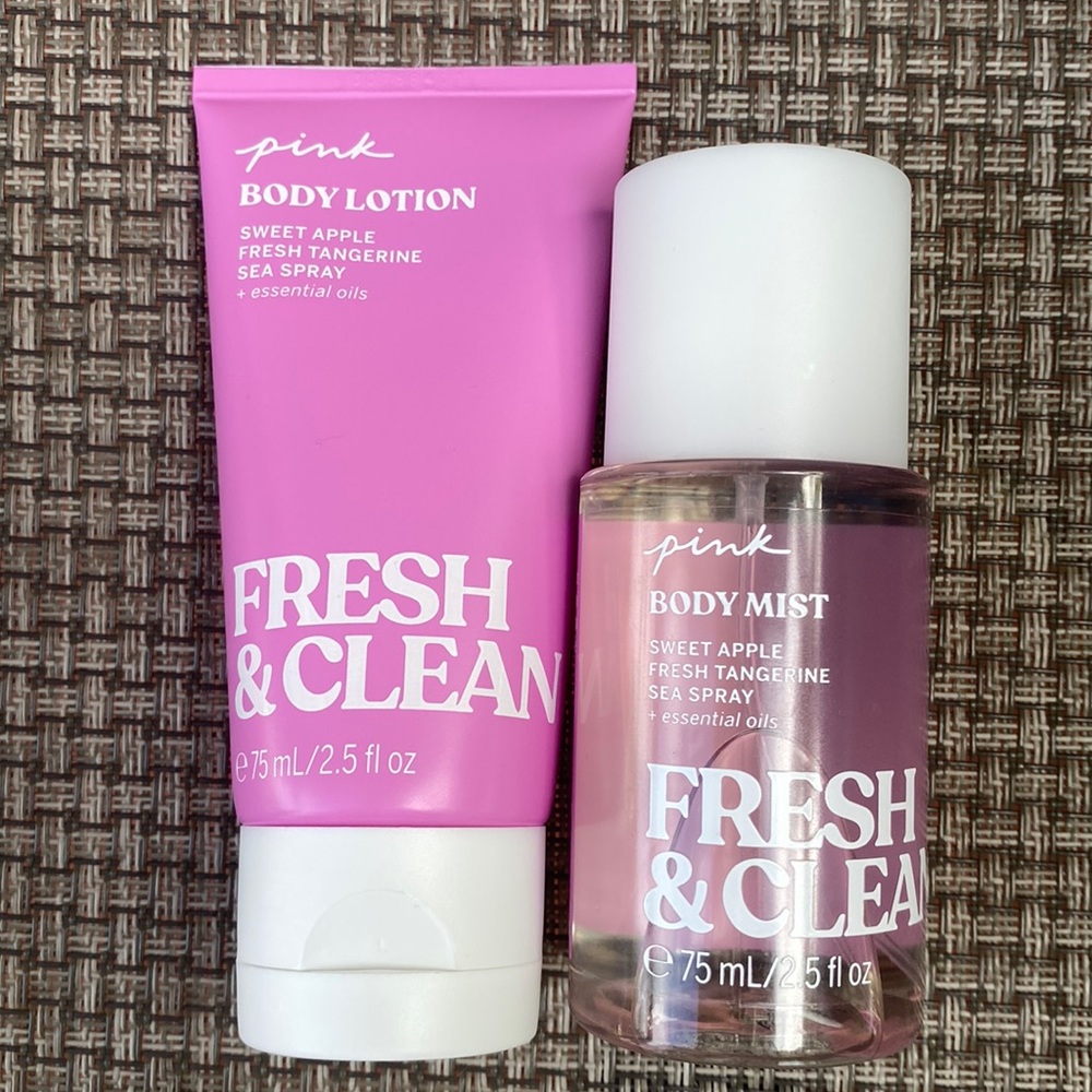 PINK Fresh & Clean Minis Body Mist and Lotion